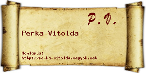 Perka Vitolda névjegykártya
